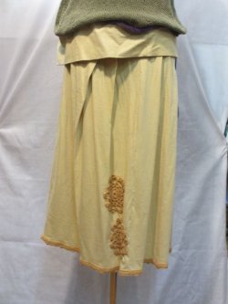 画像1: ギリーズウオリジナルデザインネパール製手作りフラワーミデアムスカート