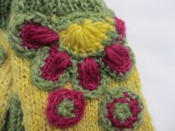 画像2: エスニック手袋手編みフラワー＆バタフライグローブエスニック衣料雑貨