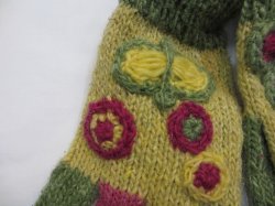 画像3: エスニック手袋手編みフラワー＆バタフライグローブエスニック衣料雑貨