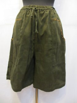 画像1: タイ製ステッチエスニックハーフパンツ（男女兼用）エスニック衣料