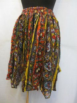 画像1: インド製コットンフレアーショートスカートエスニック衣料