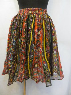 画像2: インド製コットンフレアーショートスカートエスニック衣料