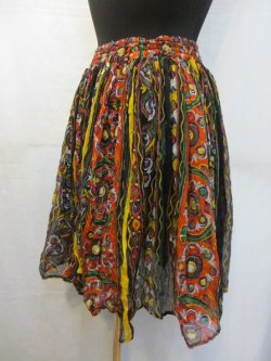 画像3: インド製コットンフレアーショートスカートエスニック衣料