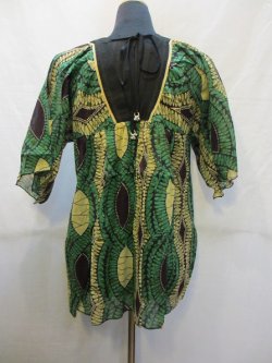 画像2: インド製コットンアフリカンプリントブラウスエスニック衣料
