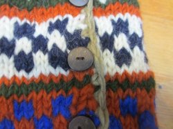 画像5: エスニックレッグウォーマーボタン＆ウール手編みエスニック衣料雑貨