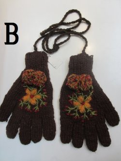 画像3: ボンボンエスニック手袋ヒモ付きエスニック衣料雑貨