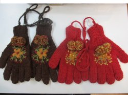 画像1: ボンボンエスニック手袋ヒモ付きエスニック衣料雑貨