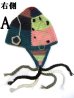 画像4: エスニック帽子耳当てウール手編みパッチワークエスニック衣料雑貨 (4)