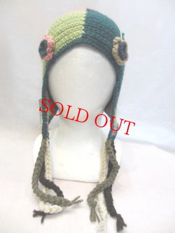 画像2: エスニック帽子耳当てウール手編みパッチワークエスニック衣料雑貨