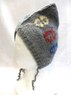 画像1: 猫耳、耳当てエスニック帽子エスニック衣料雑貨