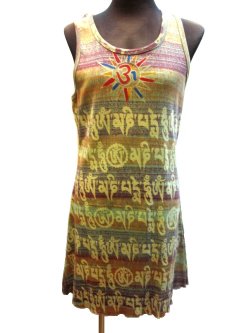 画像1: インド文字ミニエスニックワンピースエスニック衣料