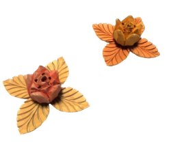 画像1: 蓮の花自然木香炉エスニック雑貨