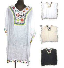 画像1: エスニックポンチョ風ワンピース エスニック衣料 エスニックアジアンファッション