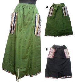 画像1: ゲレポケットエスニックスカート エスニック衣料 エスニックアジアンファッション