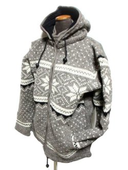 画像3: ウール手編みエスニックパーカー エスニック衣料エスニックアジアンファッション