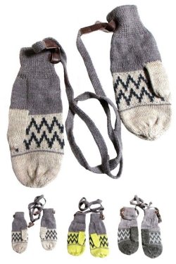 画像1: ミトンエスニック手袋ヒモ付き エスニック衣料雑貨 エスニックアジアンファッション