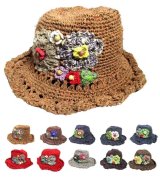 お花カギ編みヘンプコットンエスニック帽子ハットエスニック衣料雑貨