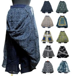 画像1: エスニックパンツ ２枚重ねスカート風パンツ エスニック衣料エスニックアジアンファッション