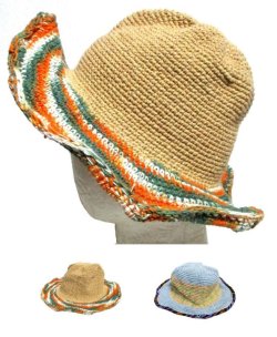 画像1: ネパール製コットンエスニック帽子アジアンハットエスニック衣料雑貨