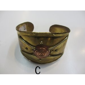 画像4: インド製銅と真鍮彫金ブレスレット (4)