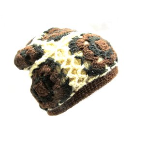 画像1: カギ編みエスニック帽子エスニックニットエスニック衣料雑貨 (1)
