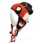 画像: エスニック帽子耳当てウール手編みパッチワークエスニック衣料雑貨
